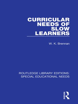 cover image of Curricular Needs of Slow Learners